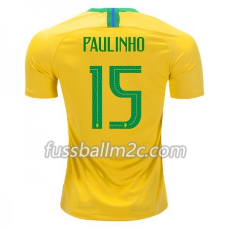 Fußballtrikots Brasilien Paulinho 15 Heim Trikotsatz WM 2018 Fußballtrikots Brasilien Paulinho 15 Heim Trikotsatz WM 2018